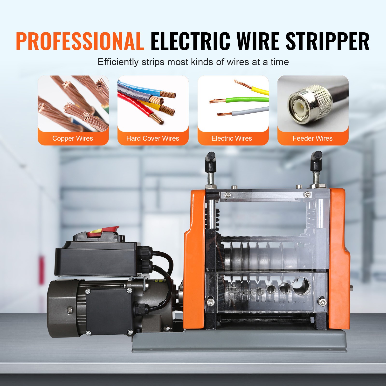 VEVOR Electric Wire Stripping Machine Copper Cable Stripper 0.06”-0.98” 60 W