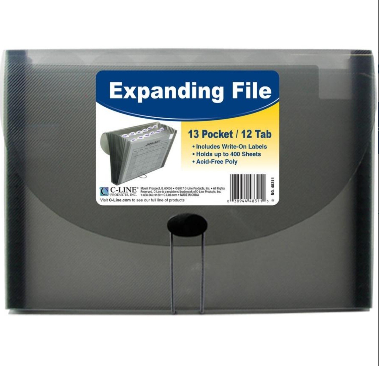 C-line 48311 Expanding File Letter – 8.50″ X 11″ 1 Each Smoke