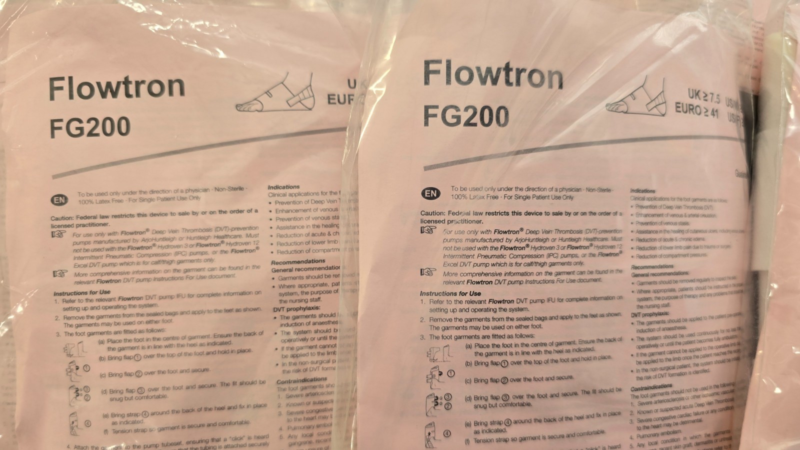 Lot of 8 Units Flowtron FG200 Foot Garment Large