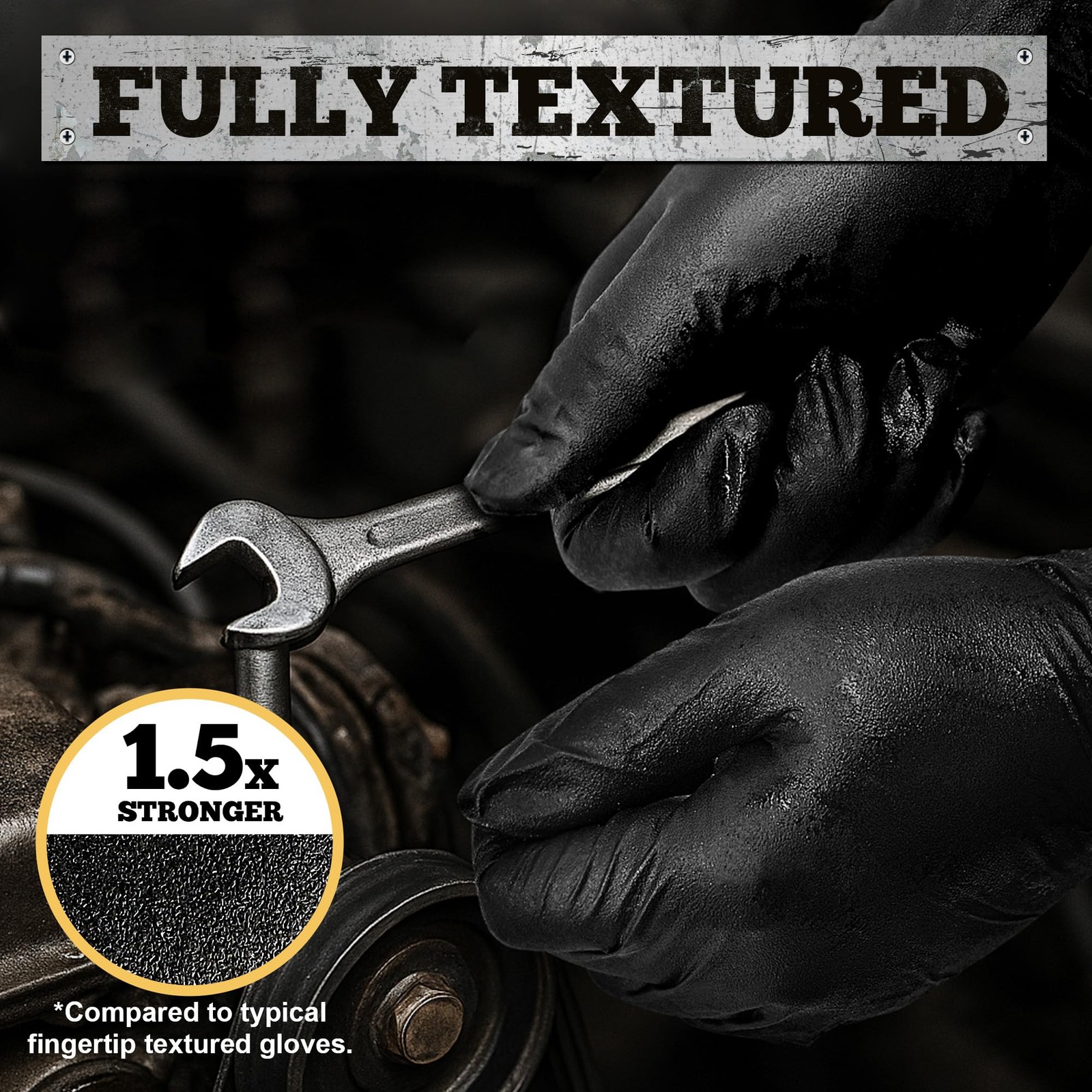 Heavy Duty Nitrile Gloves 6mil, 100 Count, Black, Latex-Free, Powder-Free
