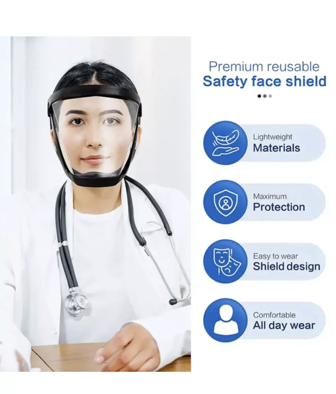 Full Face Paint Dust Shield Mask, Anti-Fog, Heavy Duty Safety Gear, Transparent