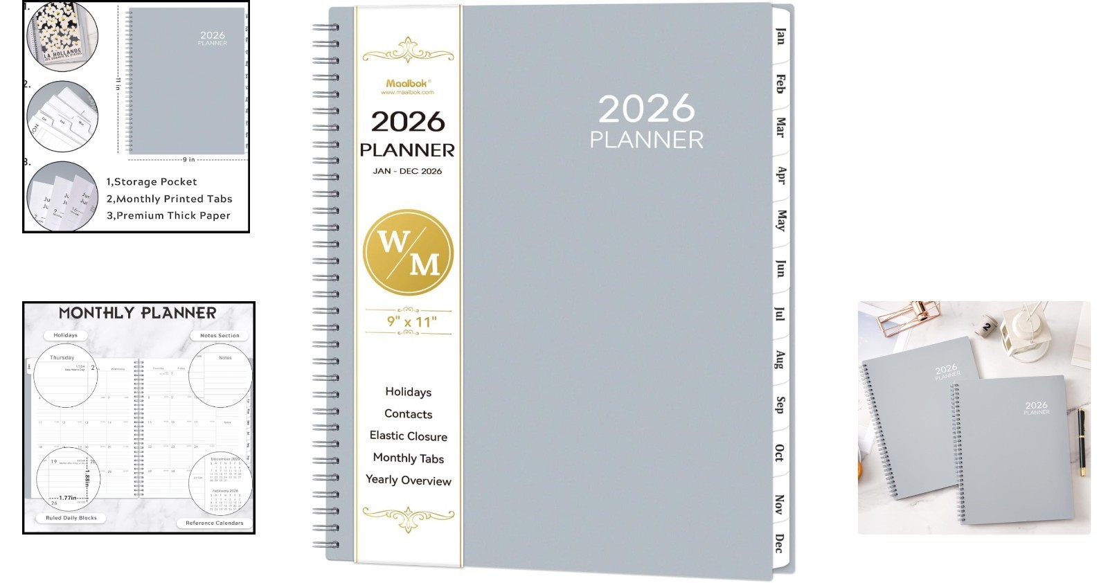 2026 Day-to-Day Planner – Large 9″ x 11″ with Weekly Pages & Easy Navigation