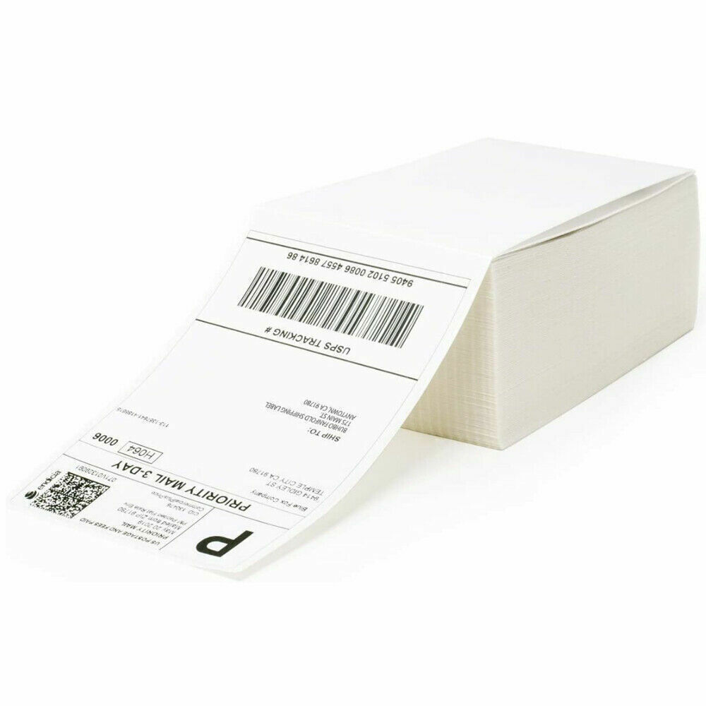100-5000 4″x6″ Fanfold Direct Thermal Shipping Labels for Zebra & Rollo Printer