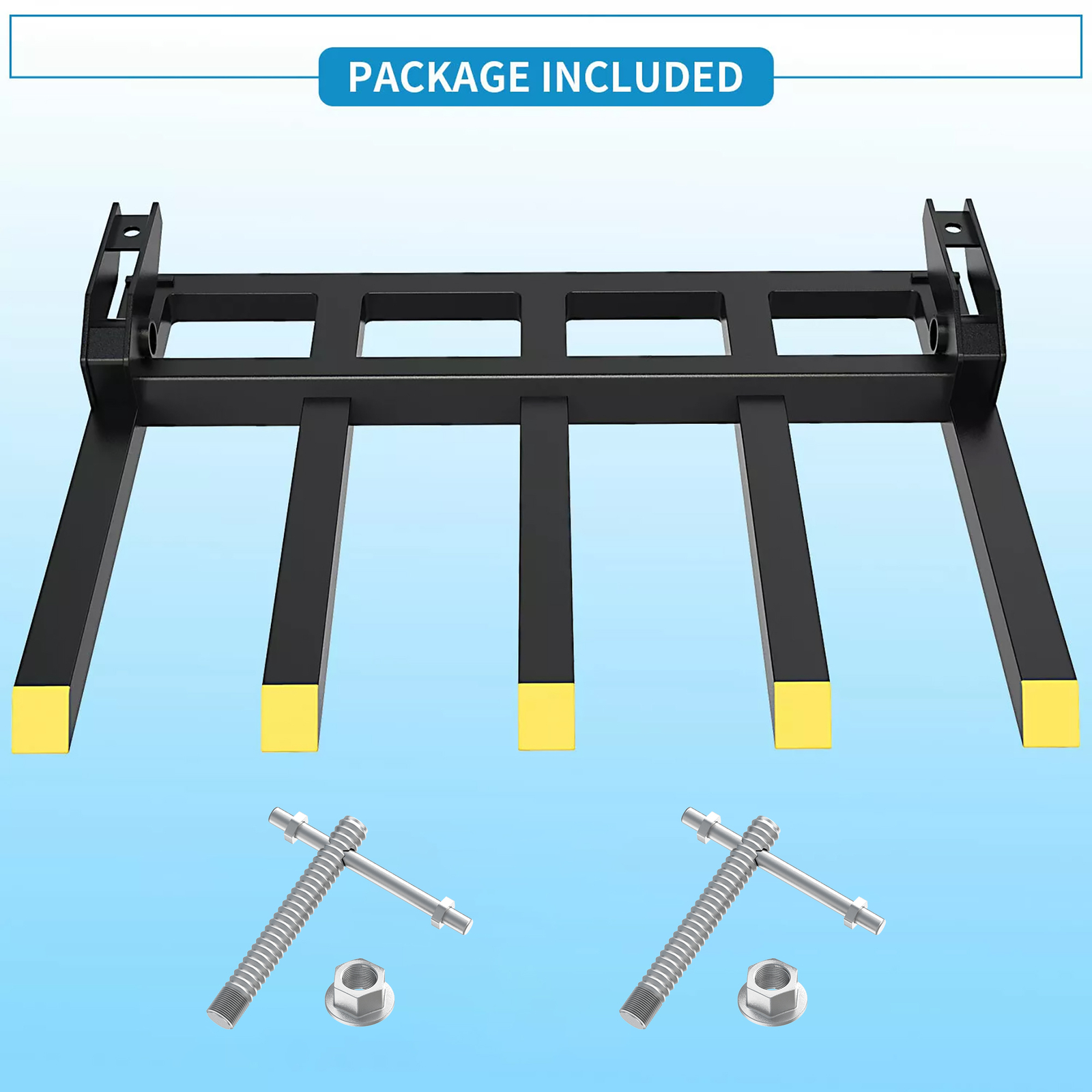 42″ Clamp Debris Forks Tractor Skid Steer Loader Bucket Pallet Forks Heavy Steel