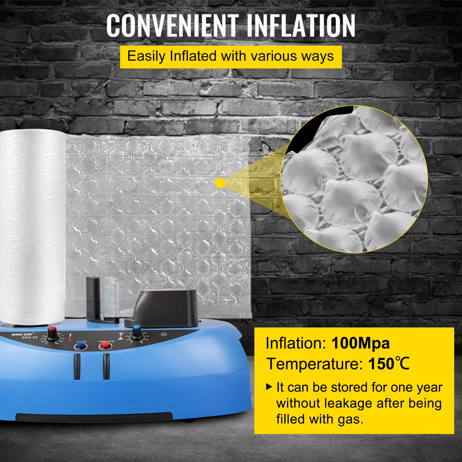 984ft x 16″ Air Cushion Machine Film Bubble Pillow Packaging Padding Roll 2 Pack