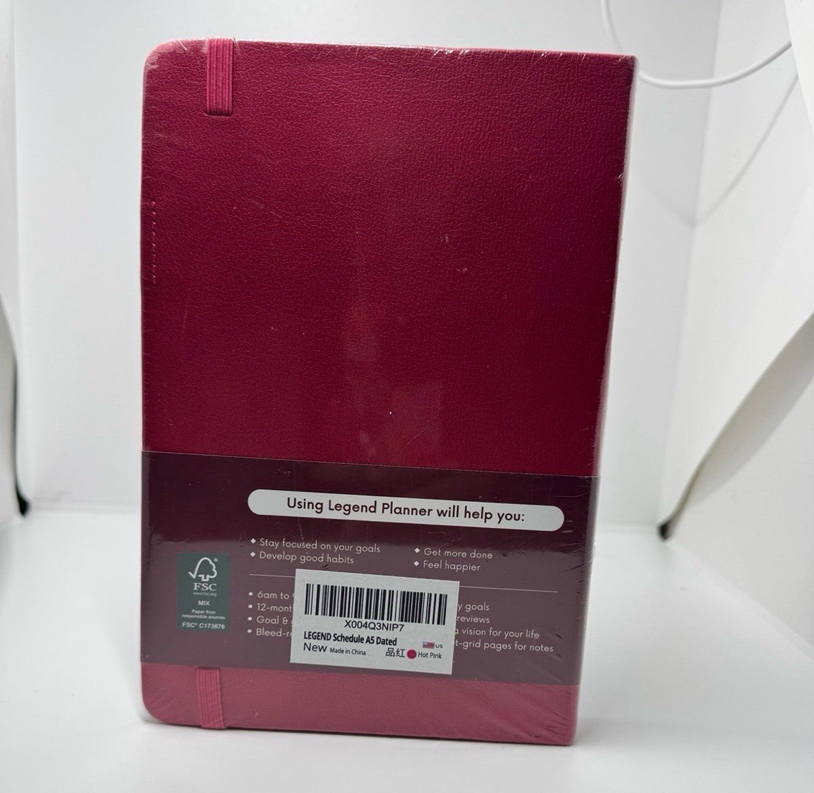 Legend Planner | Hourly Planner 2026 | A5 5.5×8.3 | Hot Pink & Gold | SEALED