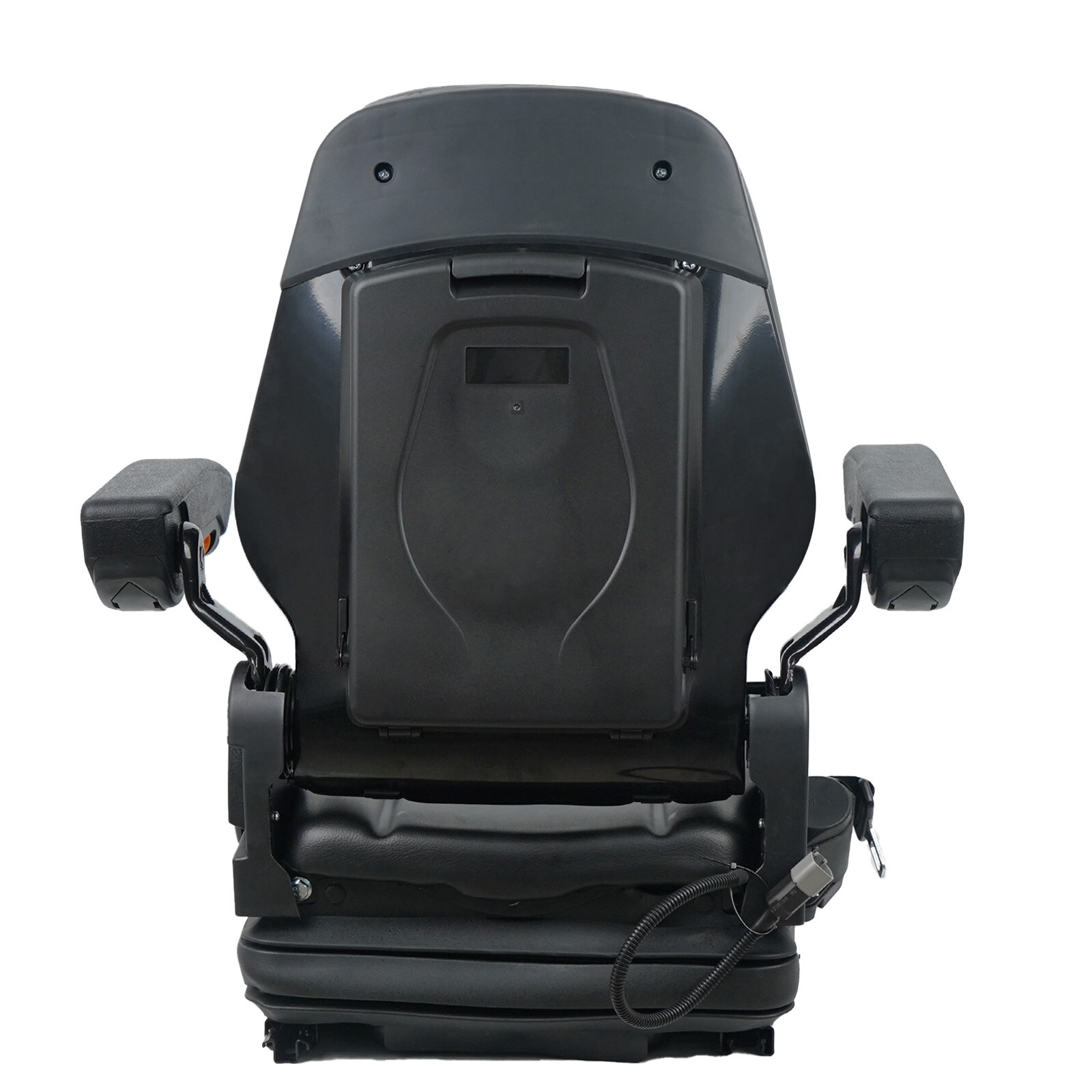 Forklift/Tractor Suspension Replacement Seat w/Adjustable Armrest. Black. TSKL10