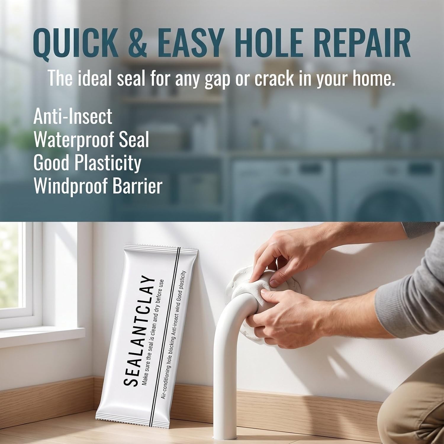 10 Pack Moldable Sealant Clay Fast Drying Mastic Putty Drain Pipe Hole Repair