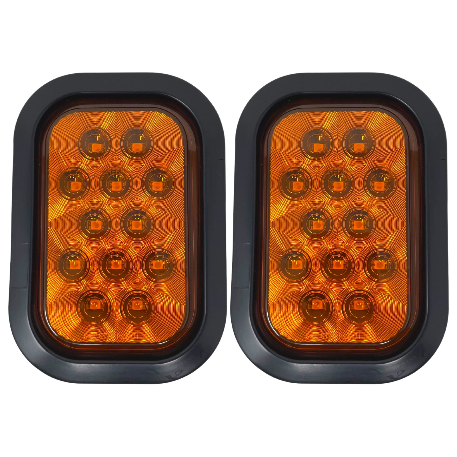 All Star Truck Parts 5×3 2x Amber Strobe Flashing Rectangle 15 LED Signal Turn