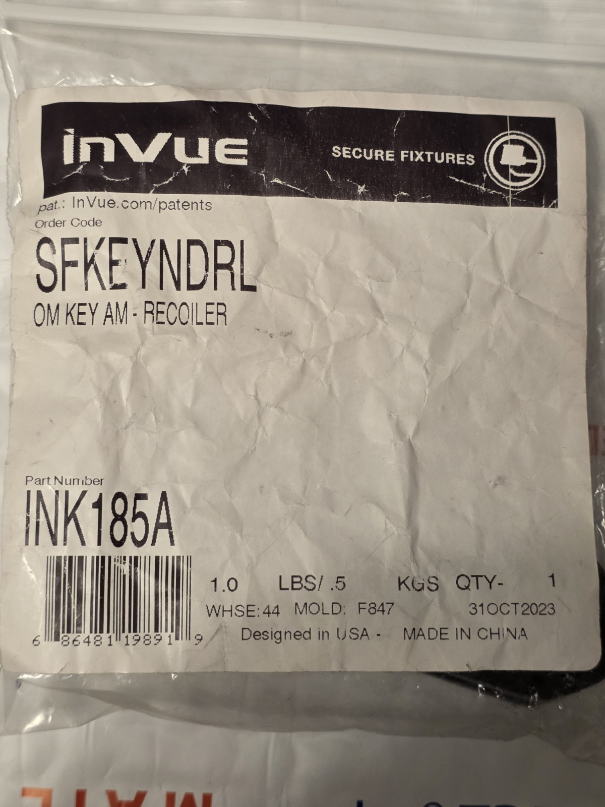 InVue SH500 Security Bar Hanging SFL01G2 Secure locking hook wire grid # 2 style