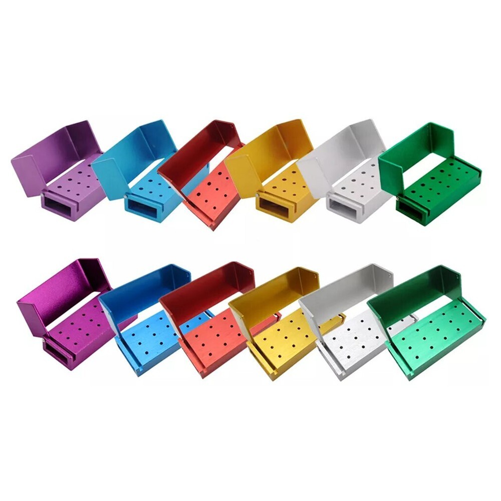 Dental Bur Holder Block Disinfection Box 10/15/16/24/30/56/100/142/152 Holes