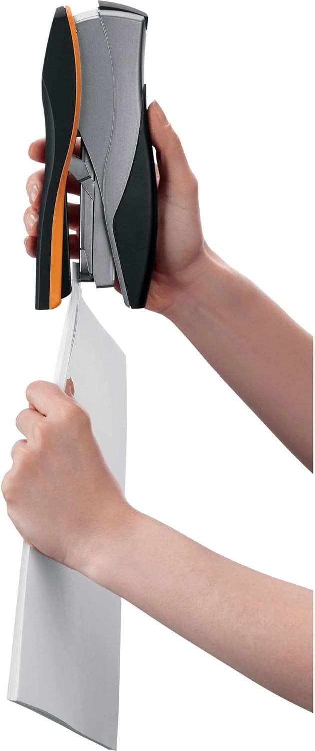 Black/Silver Desktop Stapler, 40 Sheet Capacity, Low Effort