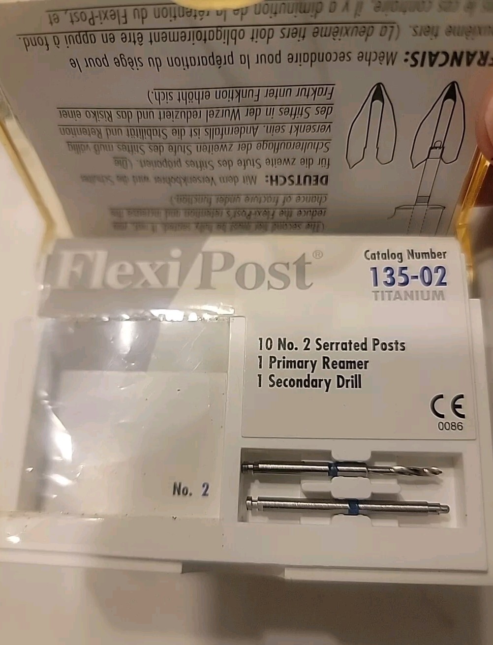 Essential Dental Systems 135-02 Flexi-Post Titanium Serrated Posts #2 Reamer