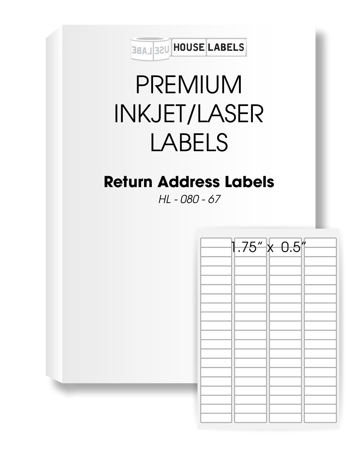 16000 Labels – 200 sheets 80 UP 1 3/4″x 1/2″ Blank White Return Address Labels