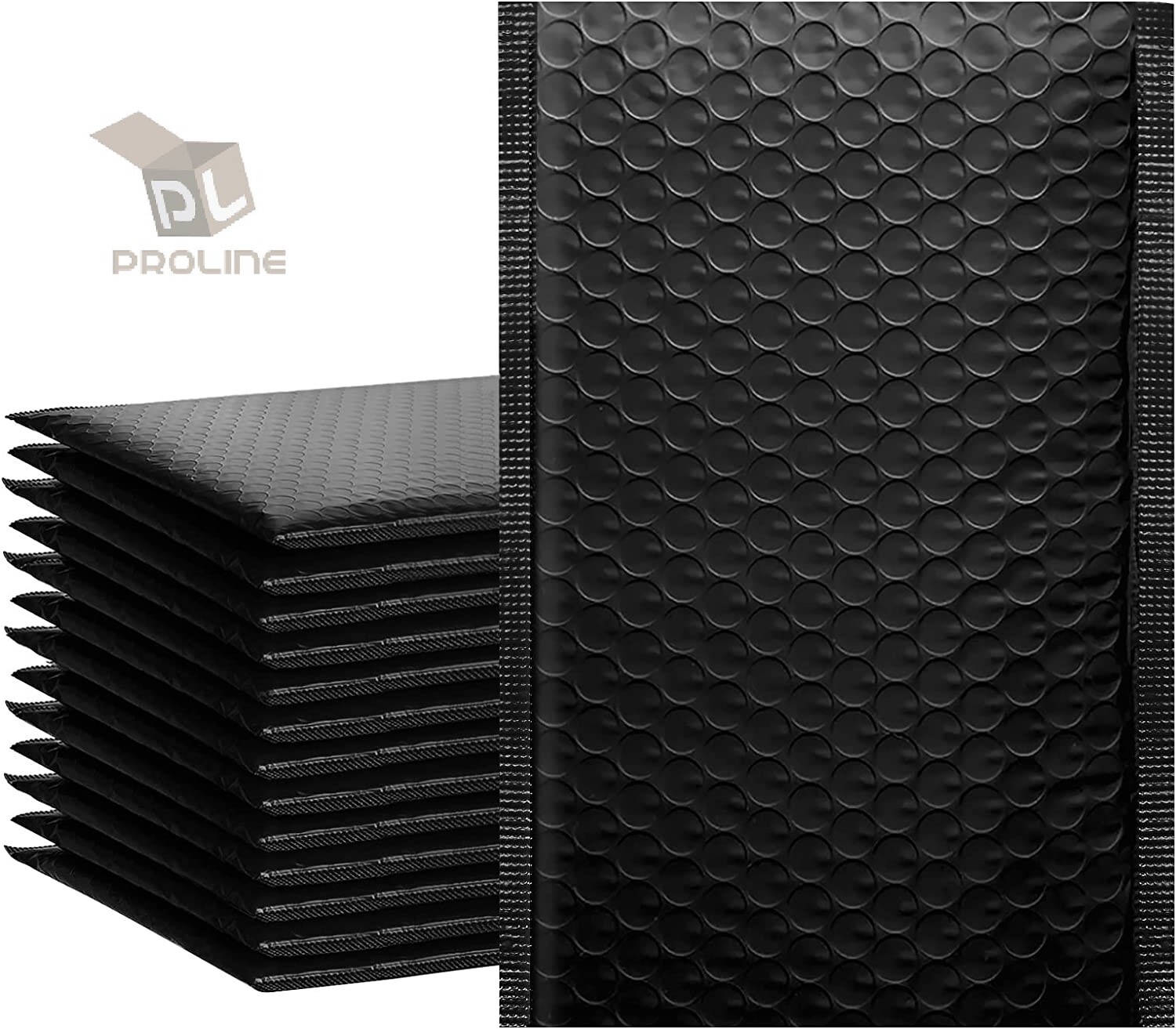 50 #000 4×8 Black Poly Bubble Padded Envelopes Self-Sealing Mailers