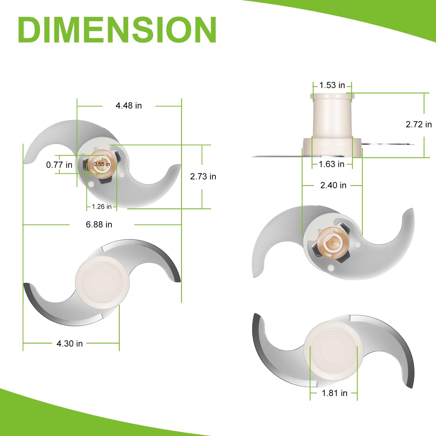 27055 ”S” Blade Replacement For Robot Coupe R2 Series Food Processor