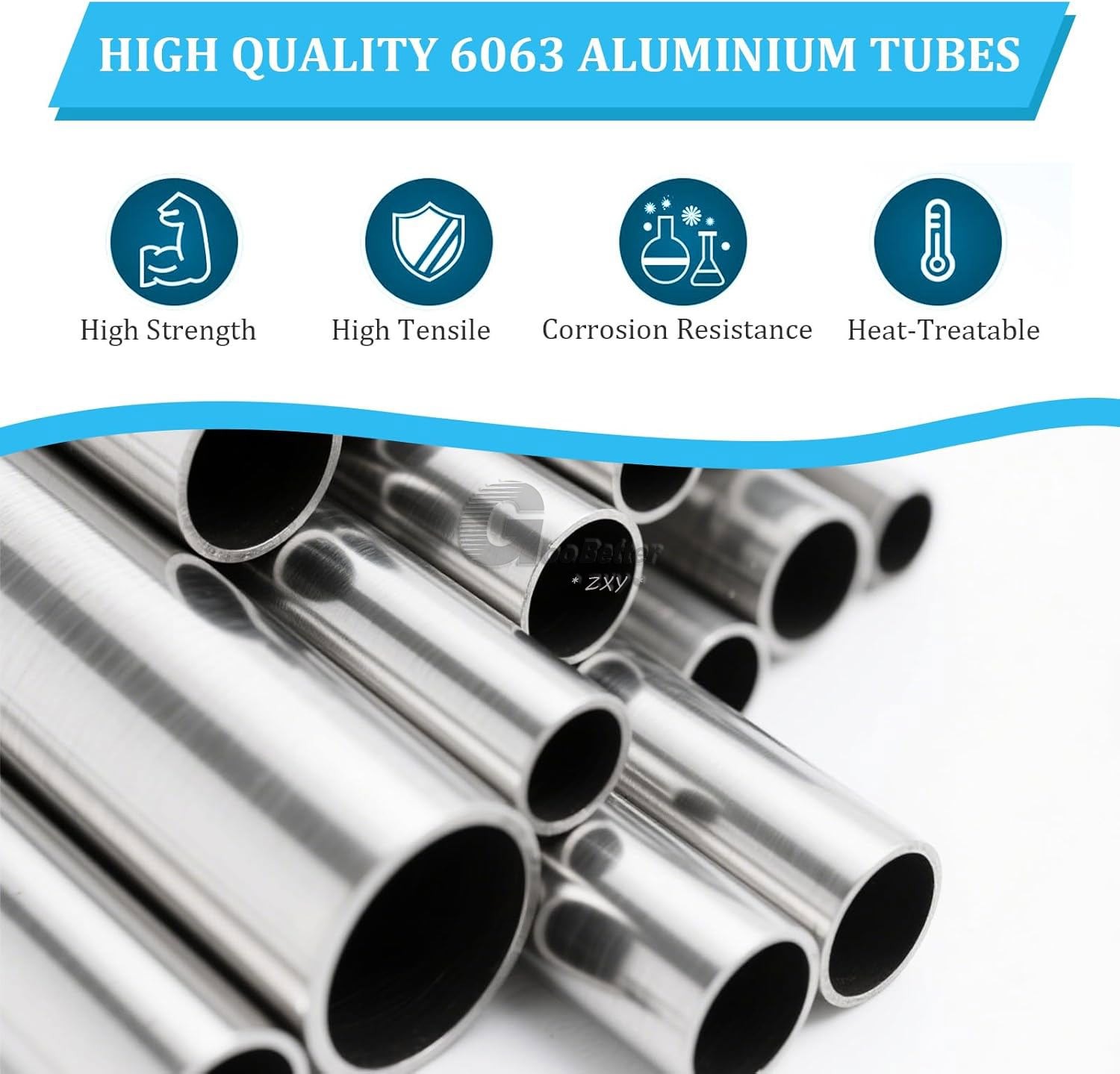 Aluminium Round Tube 0.2-9mm Thickness 1.5-22mm OD Straight 500mm long 6063 Tube