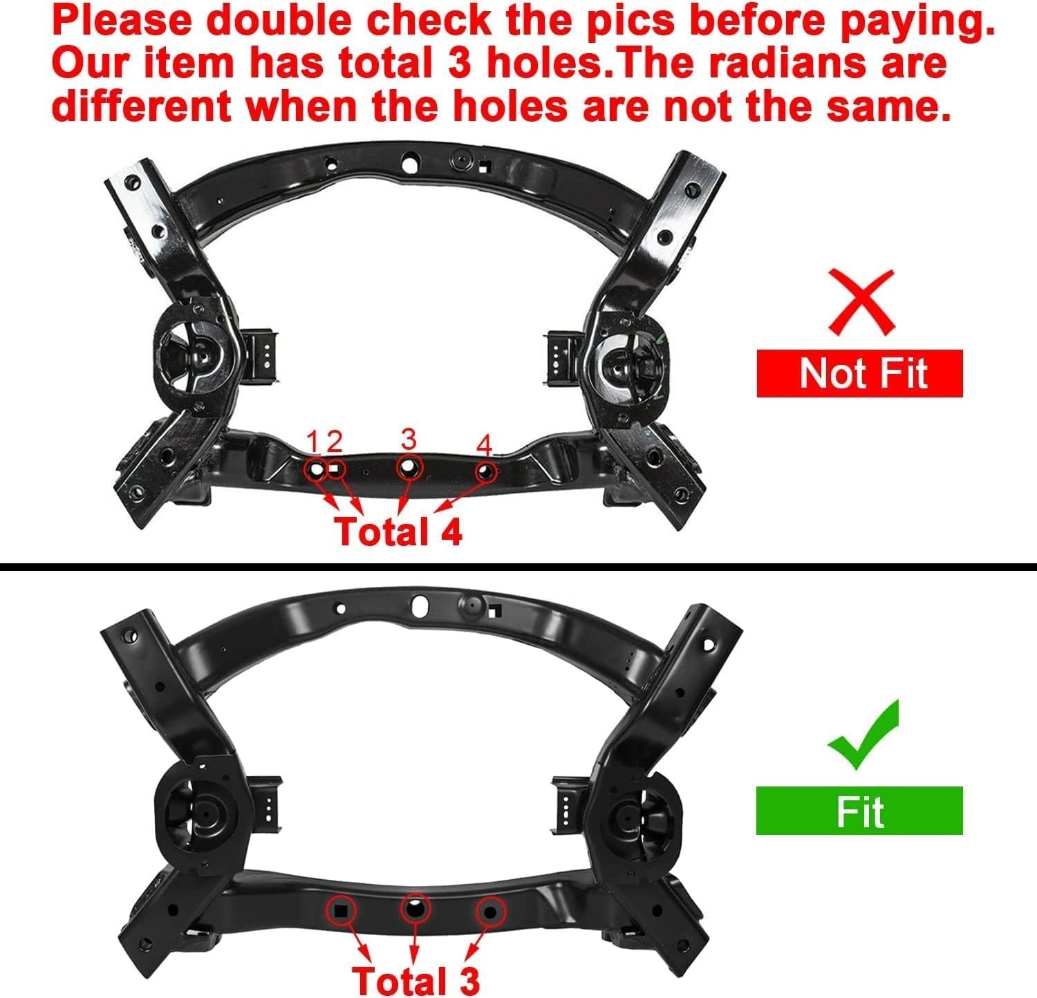 Kojem Front Frame Crossmember Subframe Cradle Compatible with 2011-2023 Dodge Ch