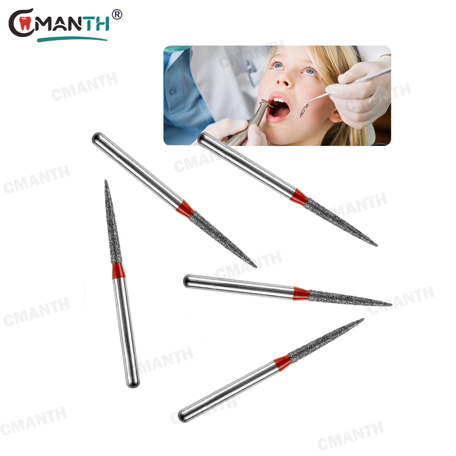 10PCS Dental FG Diamond Burs SHORT SHANK High Speed Burs Round End Friction Grip