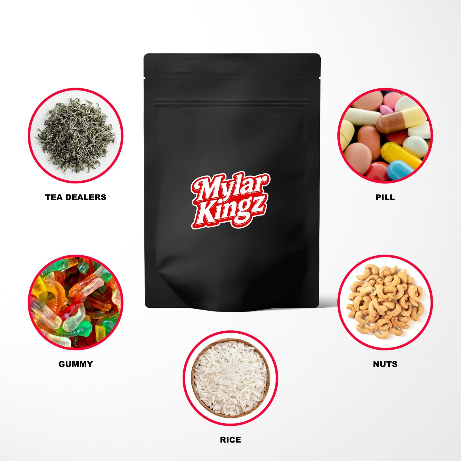 Mylar bags Design Set 3.5gram | 100pic FOR EACH package IN 1(ONE) RANDOM DESIGN