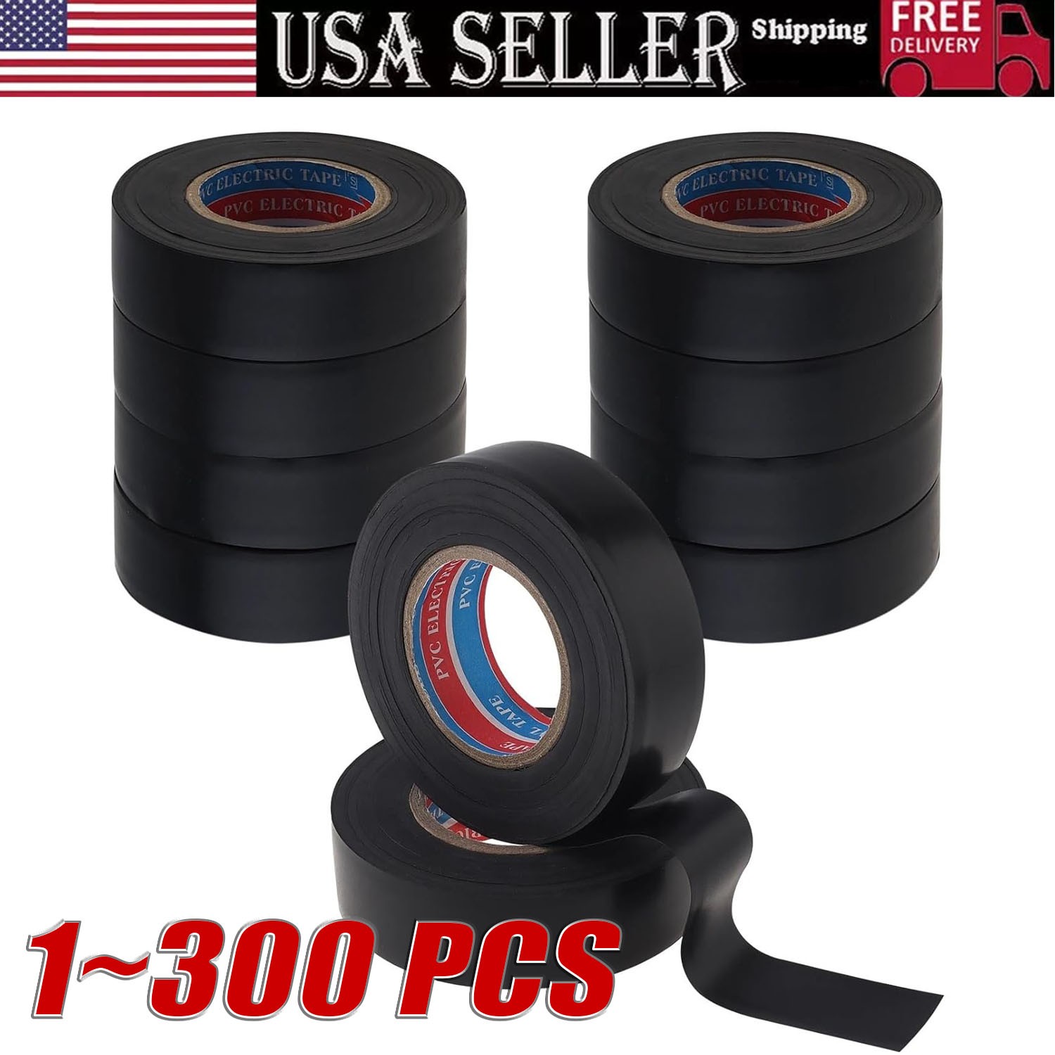 1~300X Electrical Tape Wiring Harness wire (Black, 3/4″x20FT) auto truck LOT