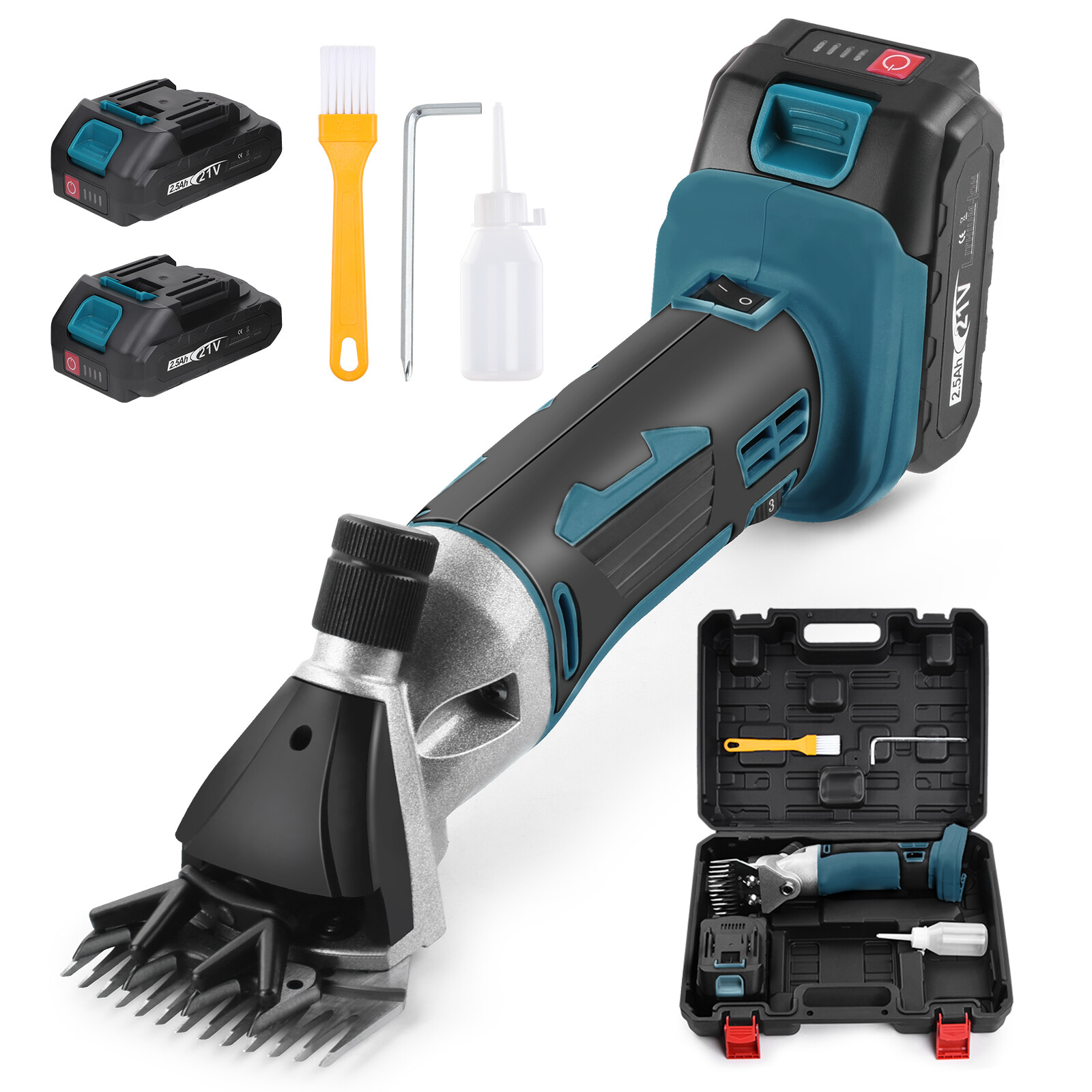 Cordless Electric Professional Sheep Shears 500W Sheep Clippers with 2 Battery
