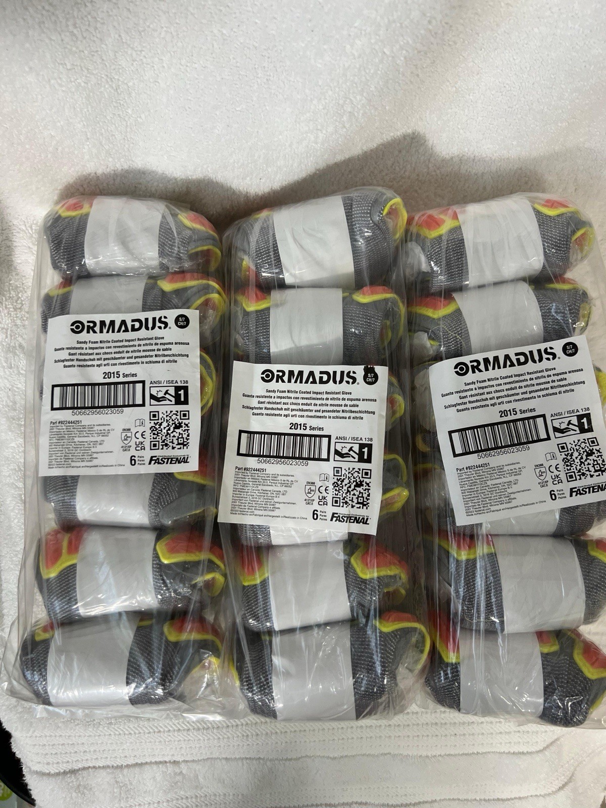 Lot 18 Pairs Impact Resistant Mechanic Work Gloves Nitrile Coat Ormadus SMALL 7
