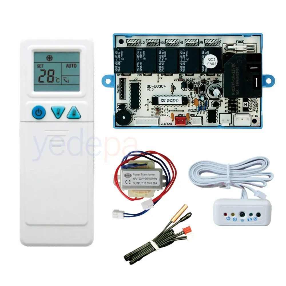 UNIVERSAL AIR CONDITIONING REMOTE CONTROL PCB BOARD KIT QD-U03C CUSTOMS INCLUDED