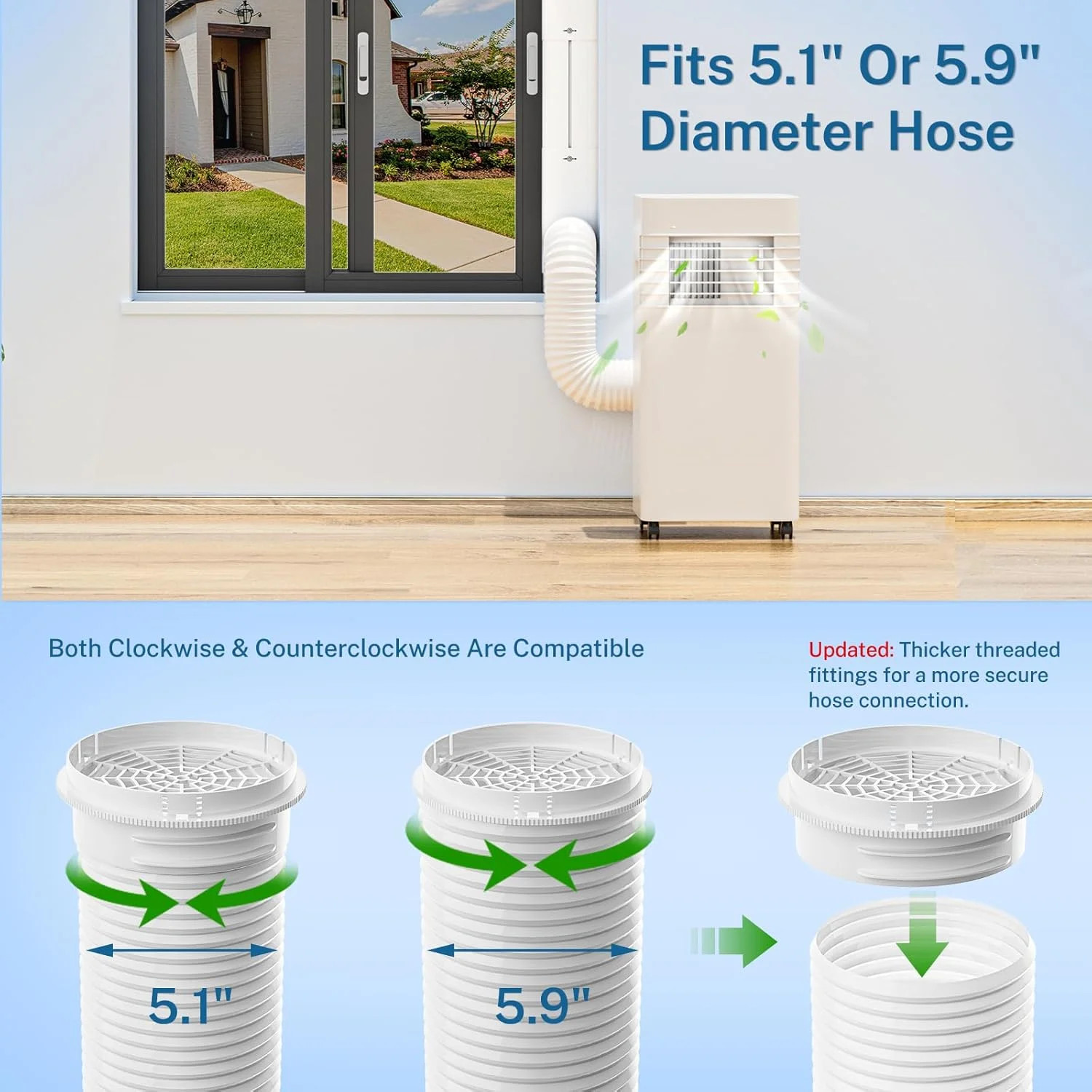 Insputer Portable ac Window Vent Kit with Universal Coupler, New Adjustable Air