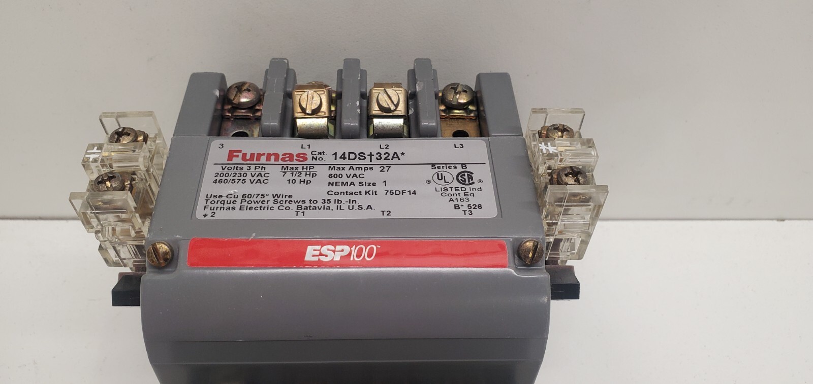 GOOD USED! FURNAS NEMA SIZE 1 MAGNETIC STARTER 14DS+32A W/ ESP100 48ASD3M20