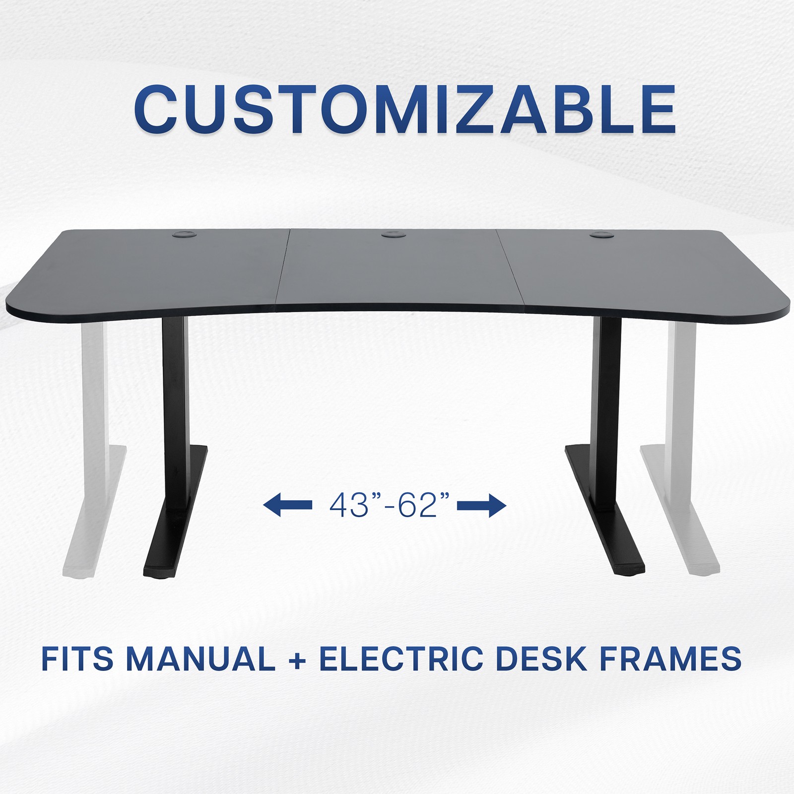 VIVO Black 63″ x 32″ Table Top for Adjustable Standing Desk Frames