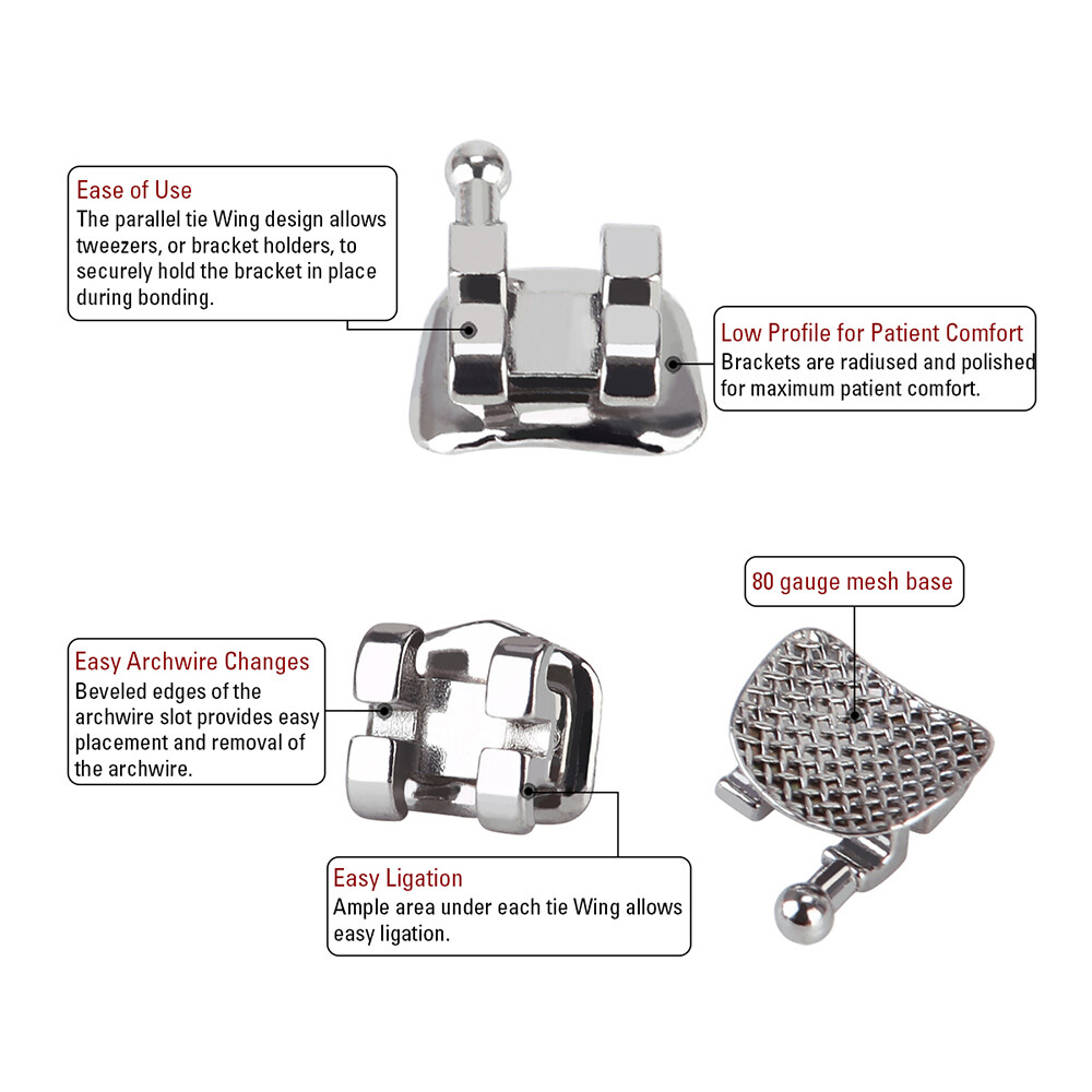 Dental Orthodontic Round Niti Arch Wires Super Elastic / Metal Brackets Braces