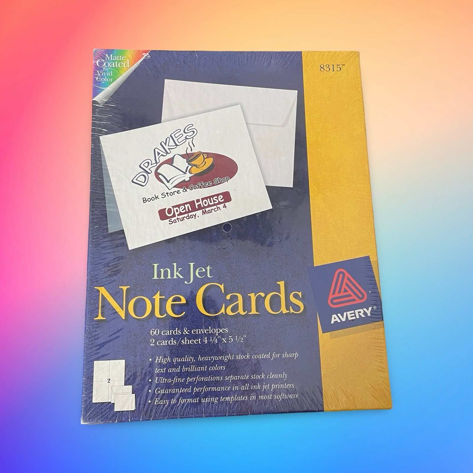 Avery 8315 Inkjet Note Cards with Envelopes White 4.25 x 5.5 60 Count Pack NEW