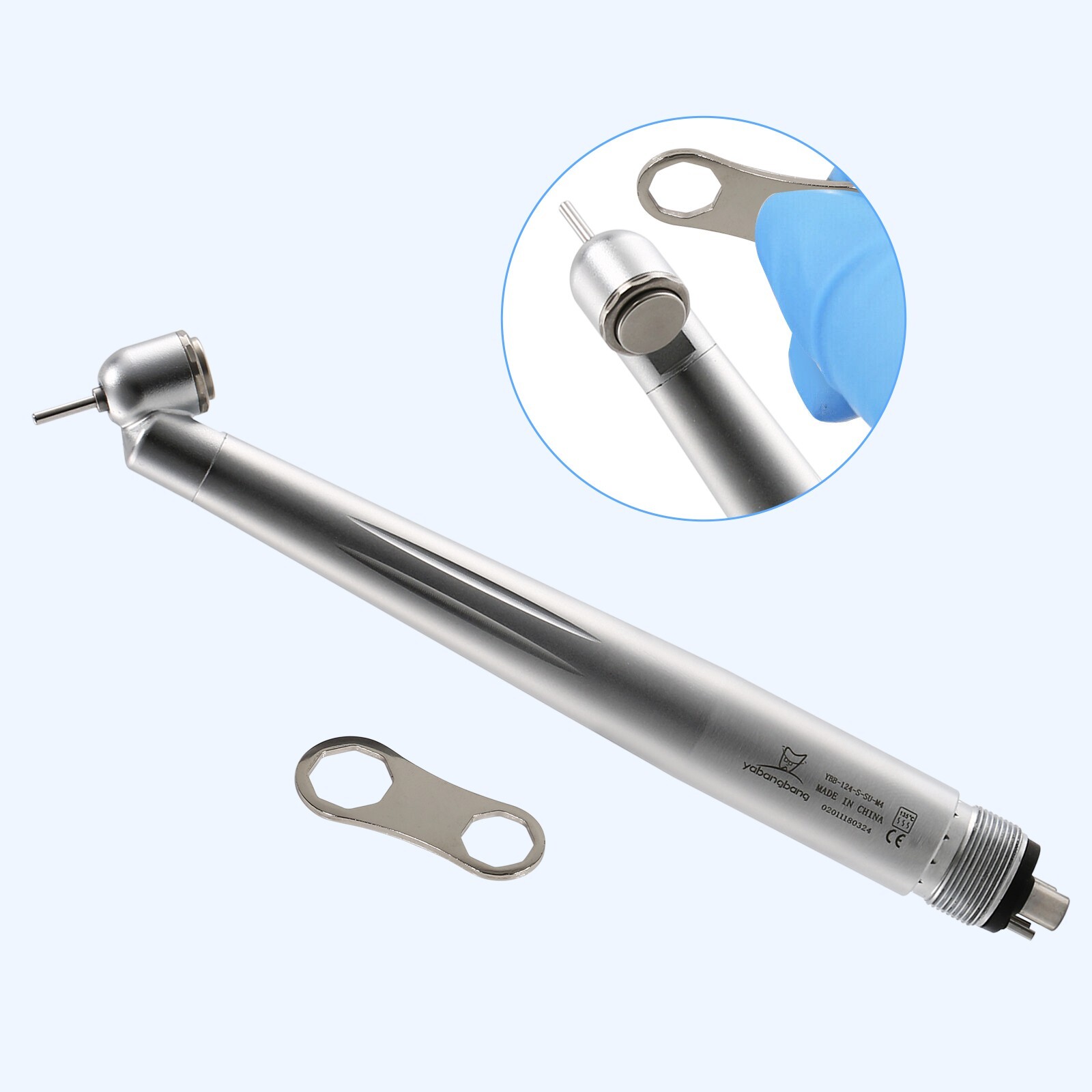 Dental Surgical 45 Degree High Speed Handpiece Push Button Single Spray 4 Holes
