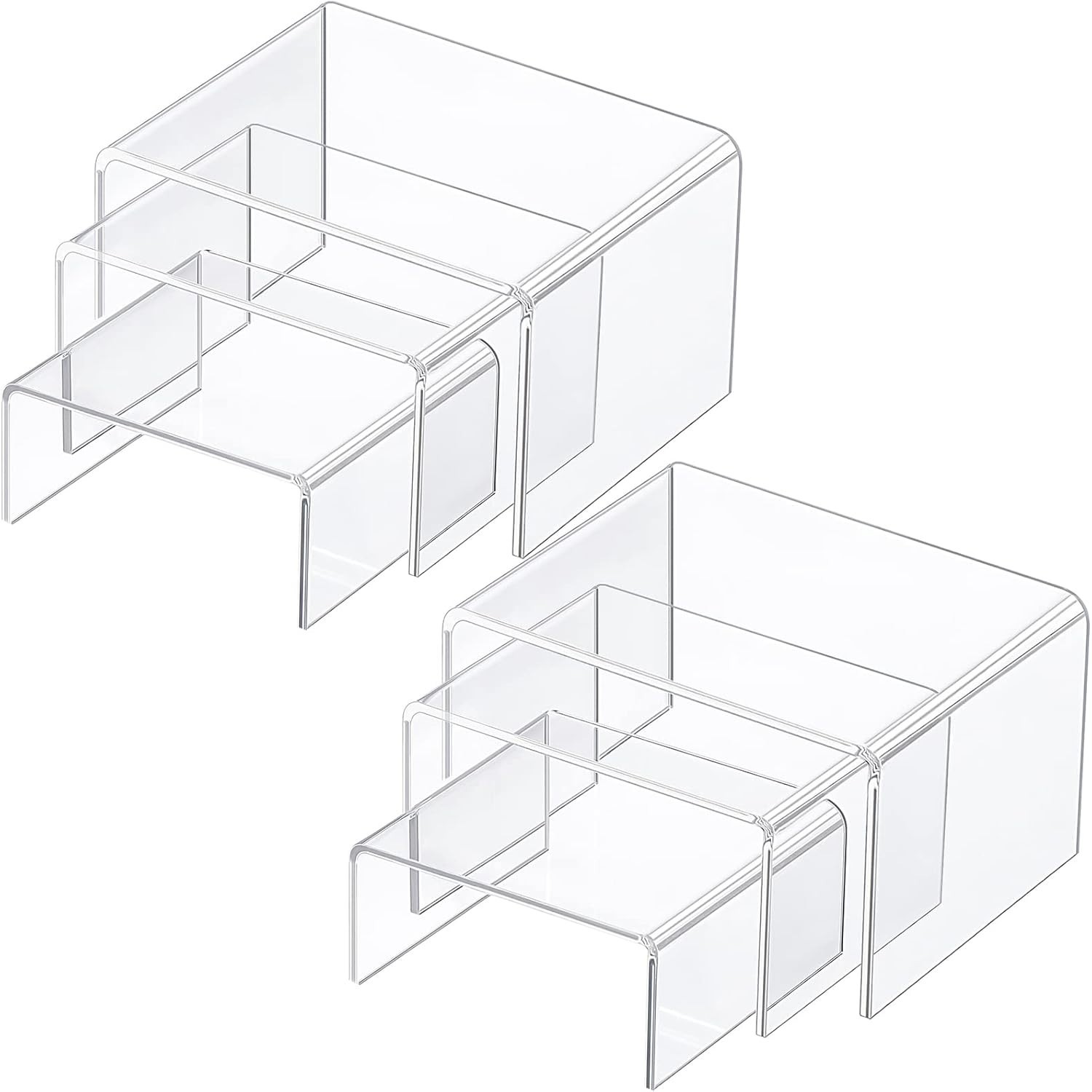 2 Sets Acrylic Display Risers, Product Stand, Jewelry Display Riser Shelf Sho…