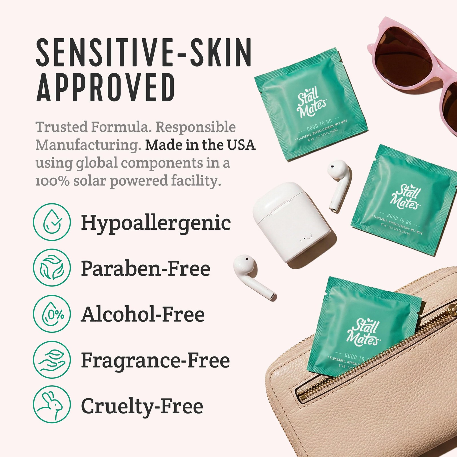 Flushable Wipes, Individually Wrapped, Travel Friendly, Unscented with Cucumber