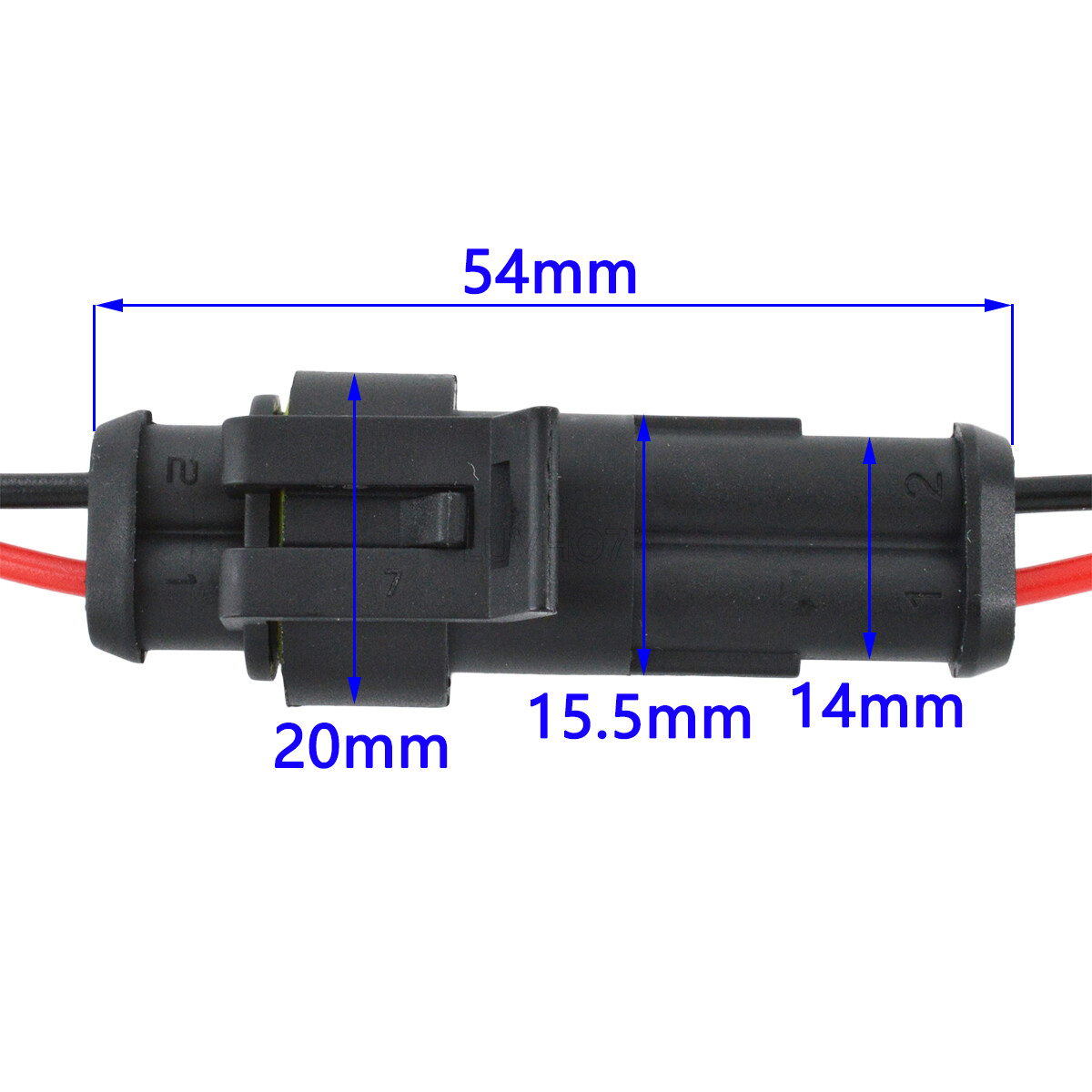 2Pin Way Car Waterproof Male Female Electrical Connector Plug Wire Kit Set Lot