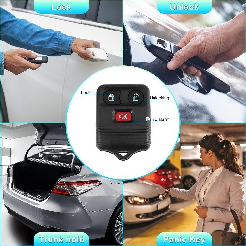 315MHz Keyless Entry Remote Ignition Transponder Key Fob 3 Buttons for F-150 F-2