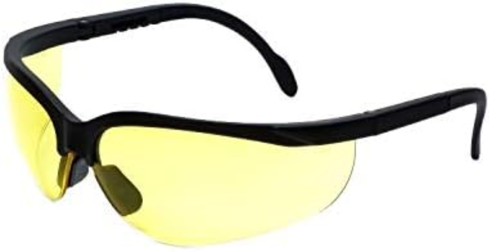 Full Rim Adjustable Safety Glasses with Yellow Tint for Indoor and Outdoor Use