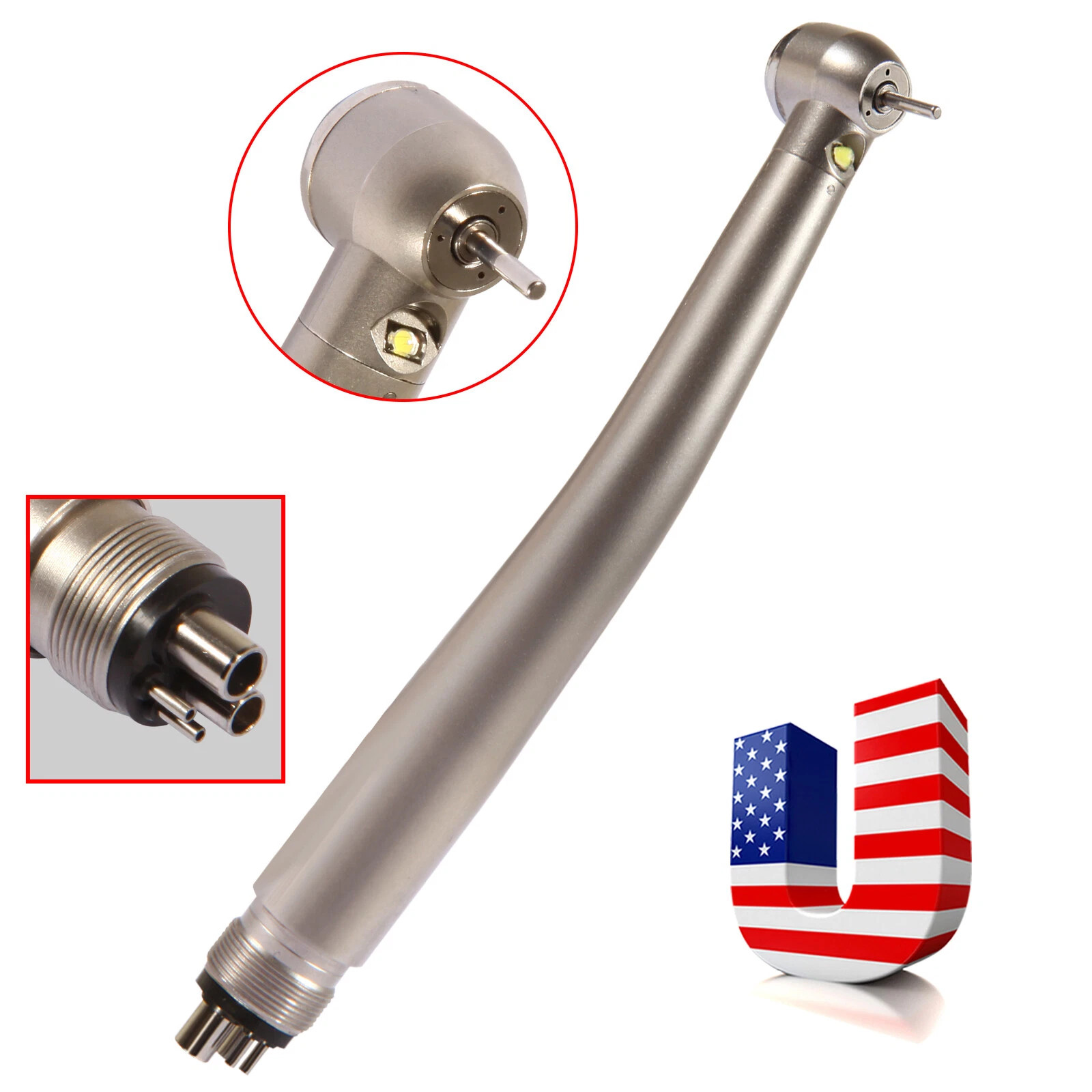 NSK Style Dental Fiber Optic LED E-generator High Speed Handpiece Turbine 4Holes