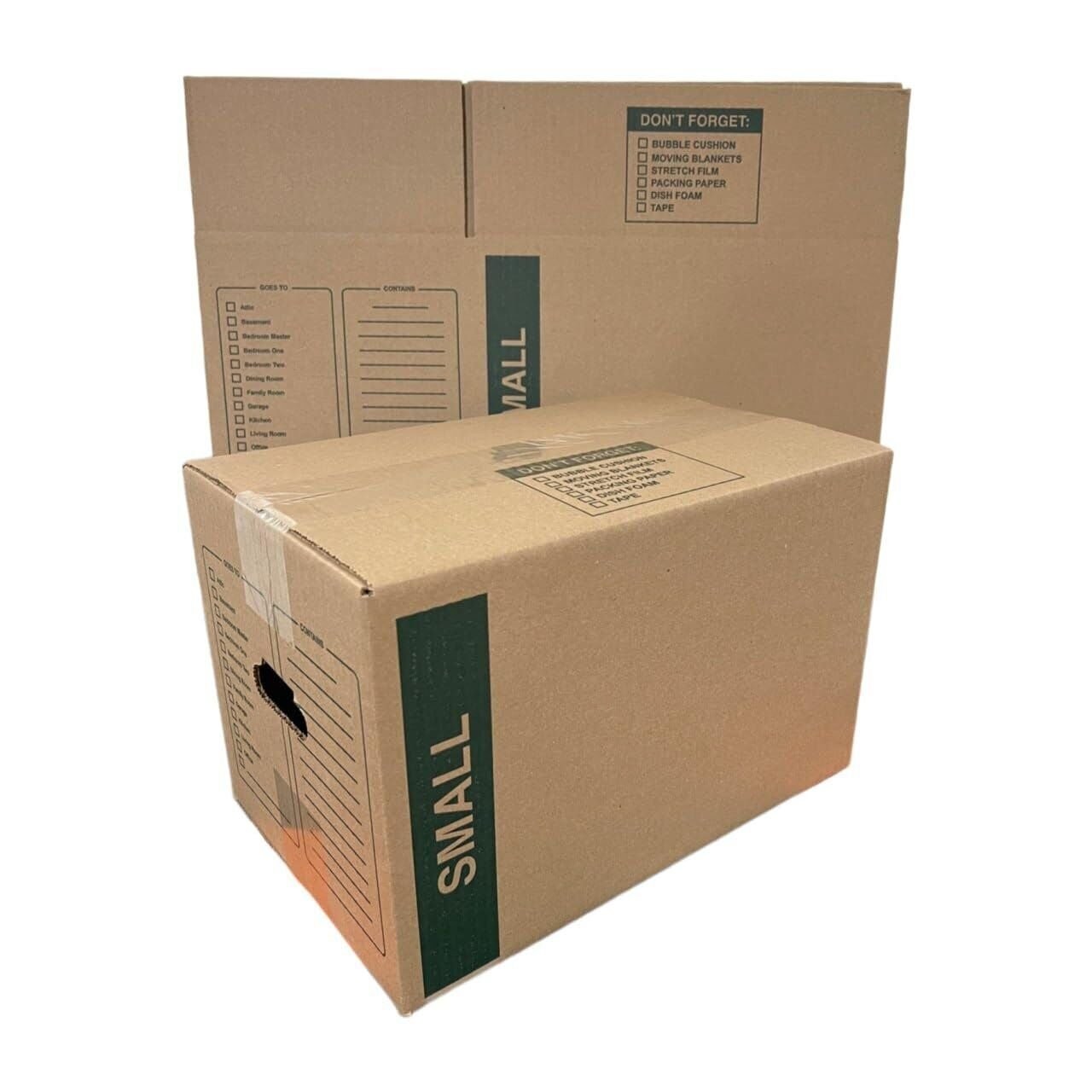 50 – Pack Small Cardboard Moving Boxes 16x10x10 32 ECT With Handles