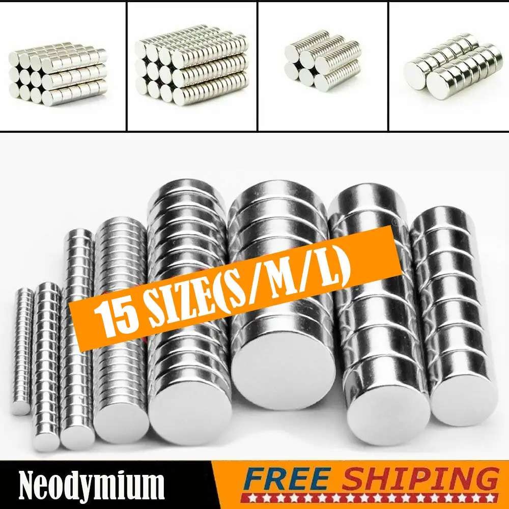 N52 Small Large Neodymium Magnets Disc Round Super Strong Rare Earth Magnet Lot