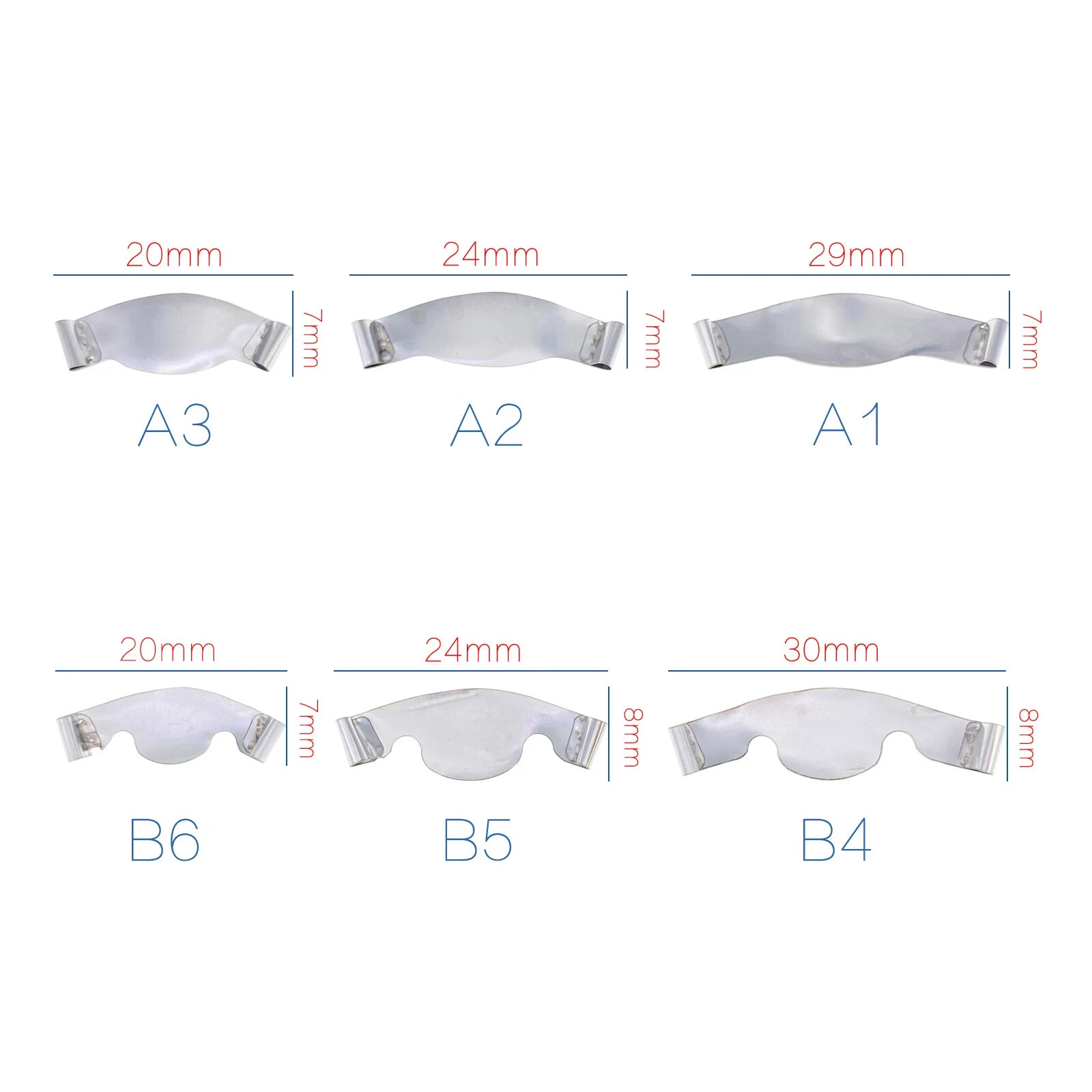 20Pcs/Pack Dental Saddle Contoured Matrix Metal Matrices Bands Spring clip