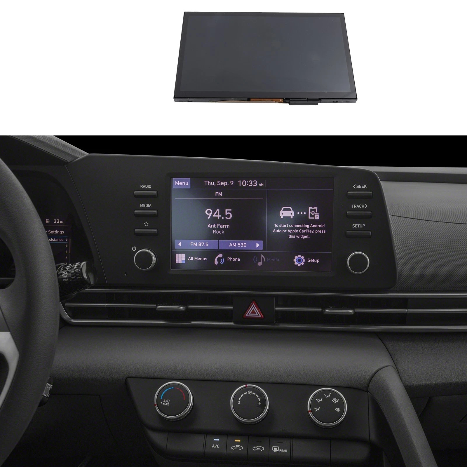 Replacement 2021-2023 Hyundai Elantra 8-inch navigation radio LCD display OEM