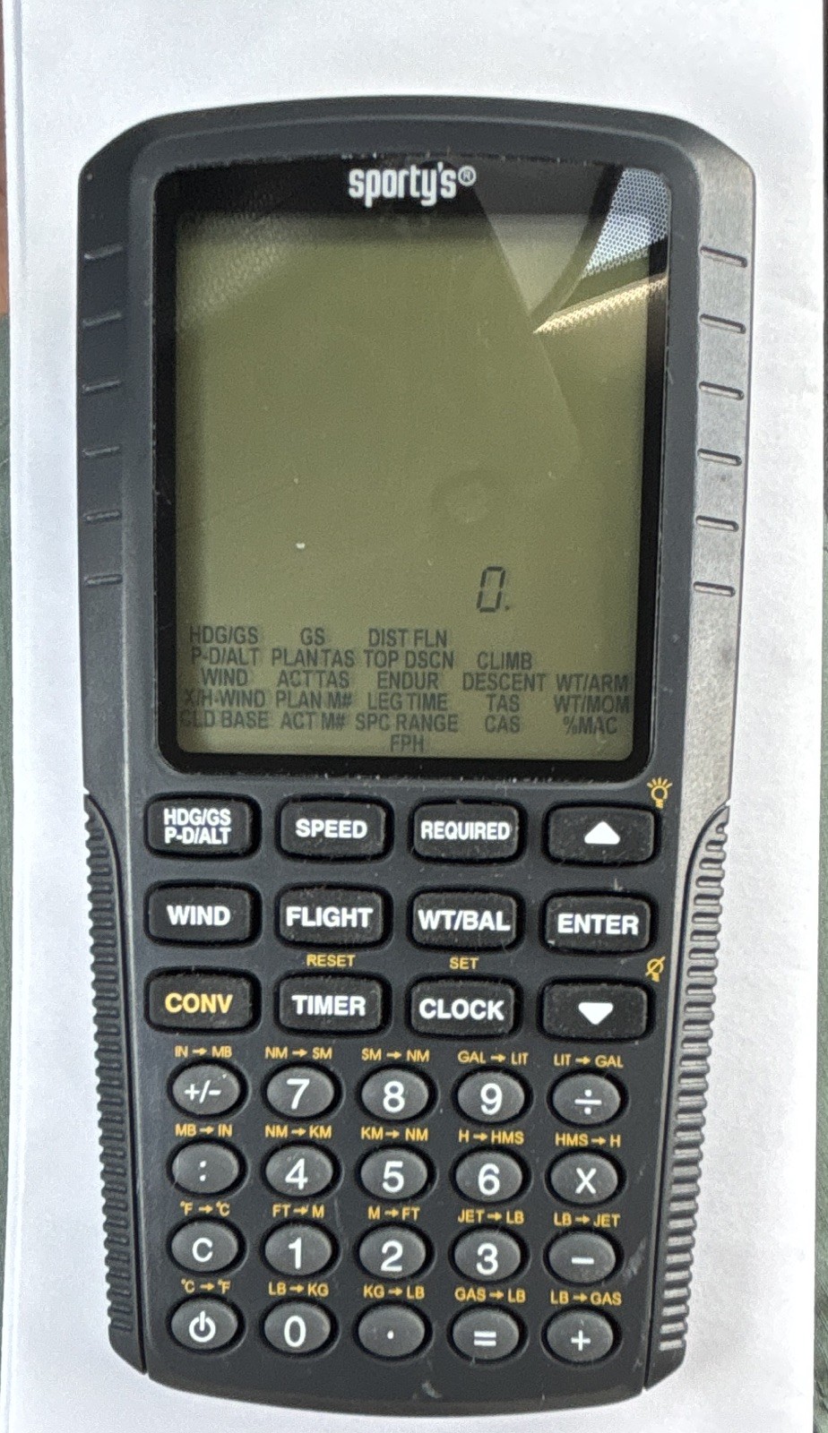 Sporty’s Aviation Handheld Flight Computer Calculator Large Display Clock/Timer