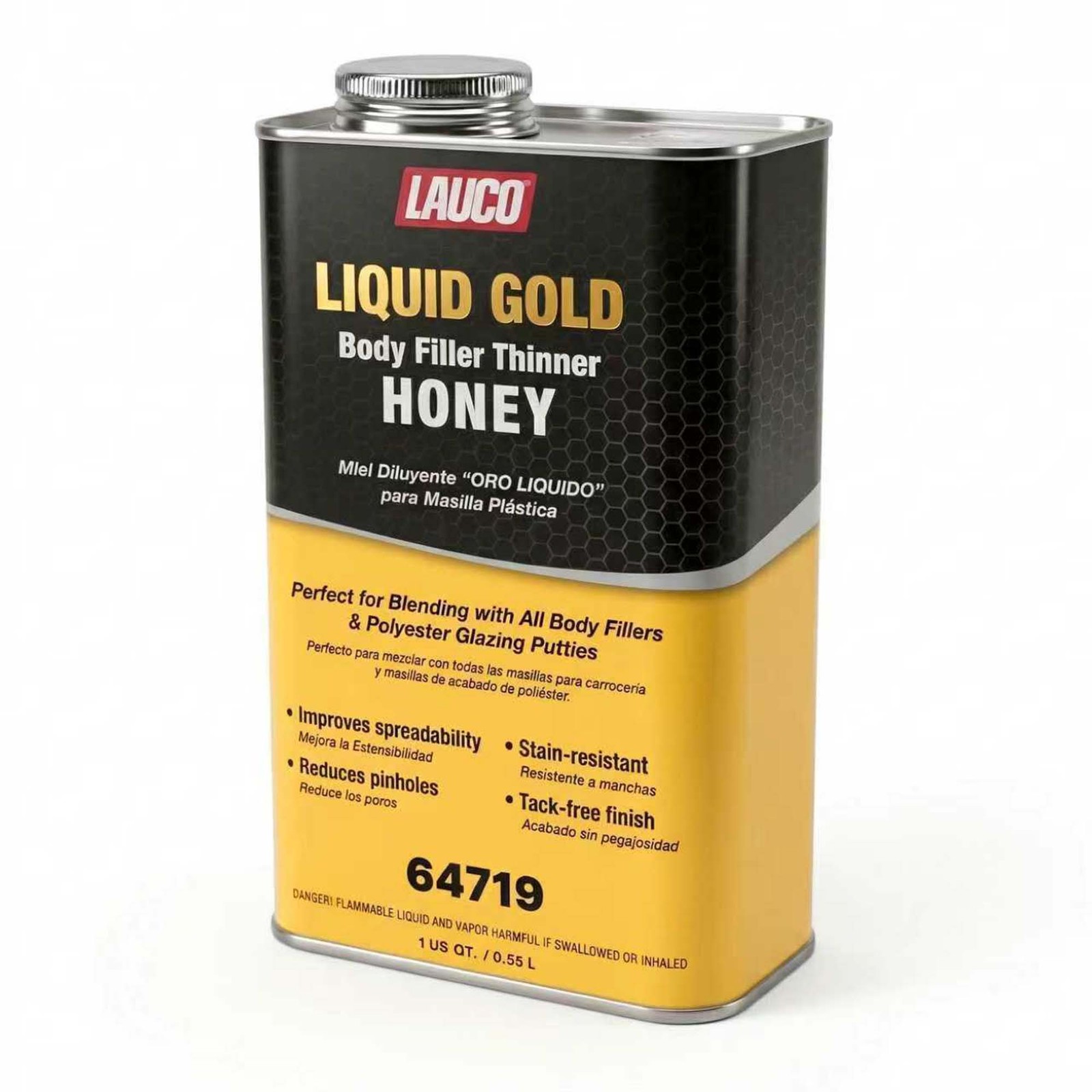 LAUCO Liquid Gold Body Filler Thinner Honey, Bridges Holes, Water Resistant