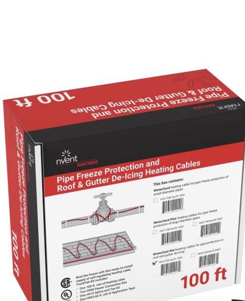 H612100 Raychem WinterGard Wet 100ft 120V Self Regulating Heat Cable-NEW