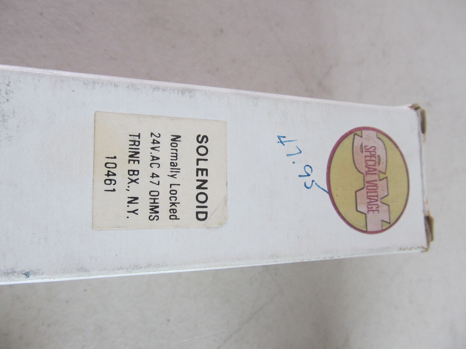 ELECTRIC DOOR OPENER STRIKE SOLENOID TRINE MODEL 003 Narrow Rim 24VAC New
