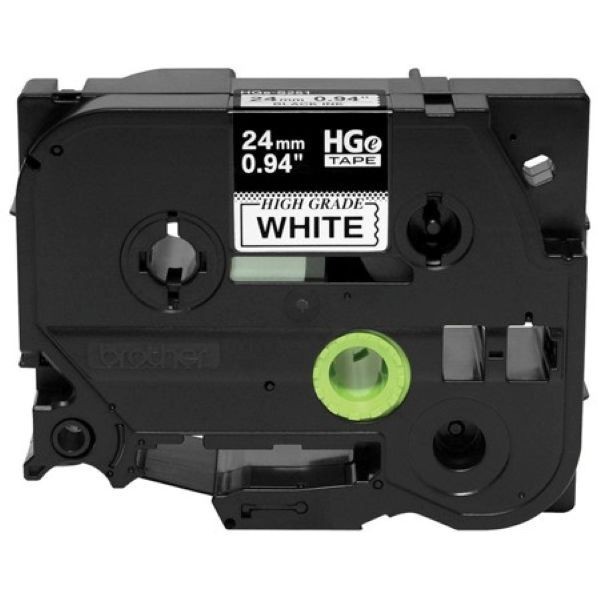 Genuine Brother HGe-2515PK High Grade Adhesive 1″ (24mm) BLK on WHT Label Tape