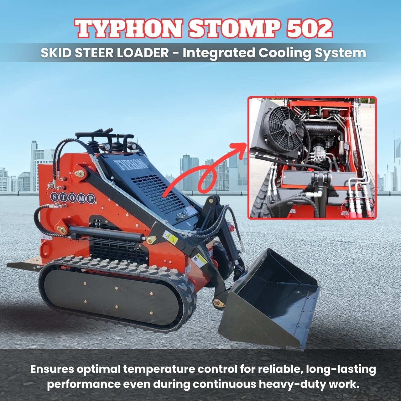 TYPHON STOMP 502 Compact Tracked Skid Steer Loader 22.1HP Honda Gasoline engine